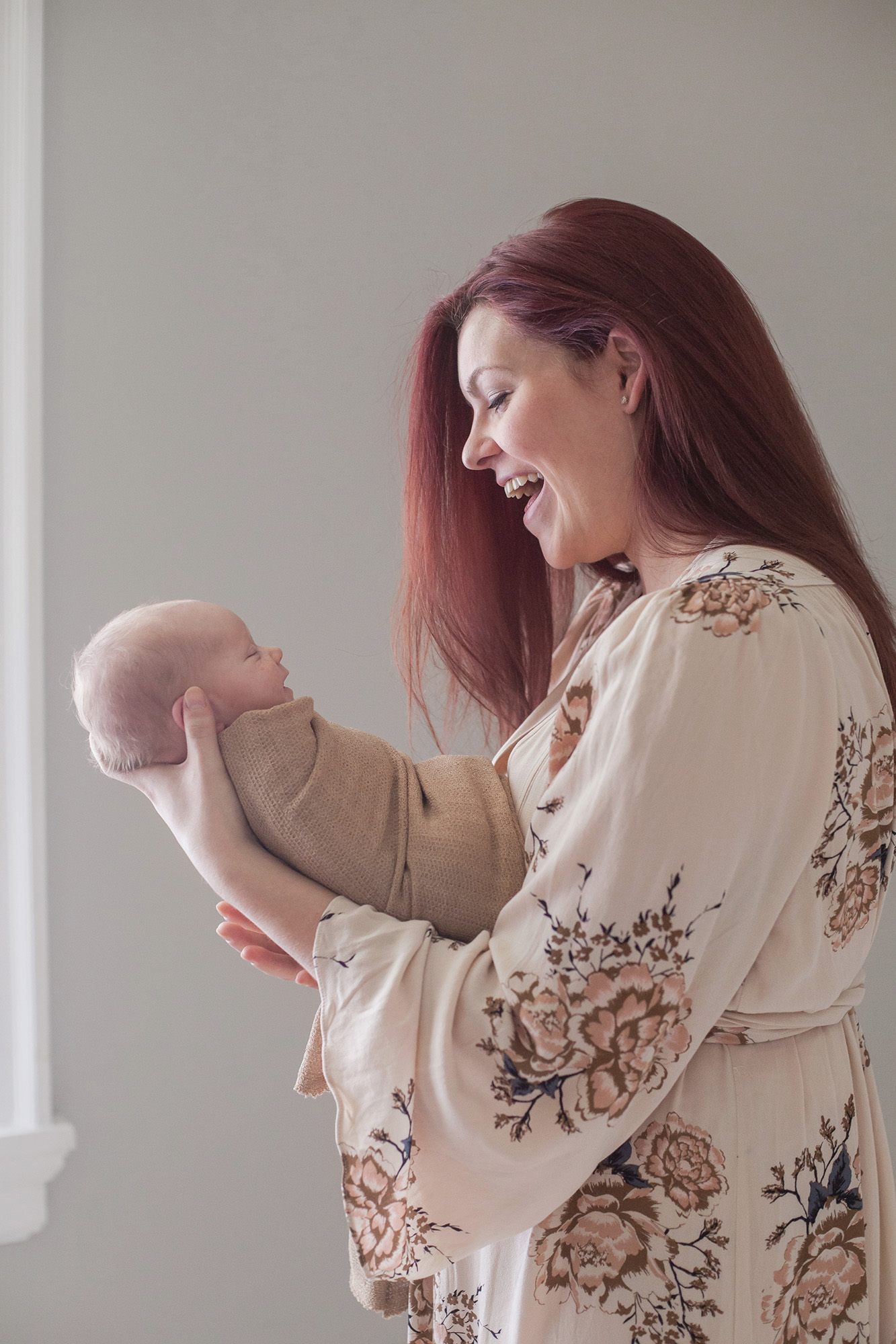 A mother talks to her baby | Alex Karl Photography | Palm Beach Newborn Photographer